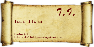 Tuli Ilona névjegykártya